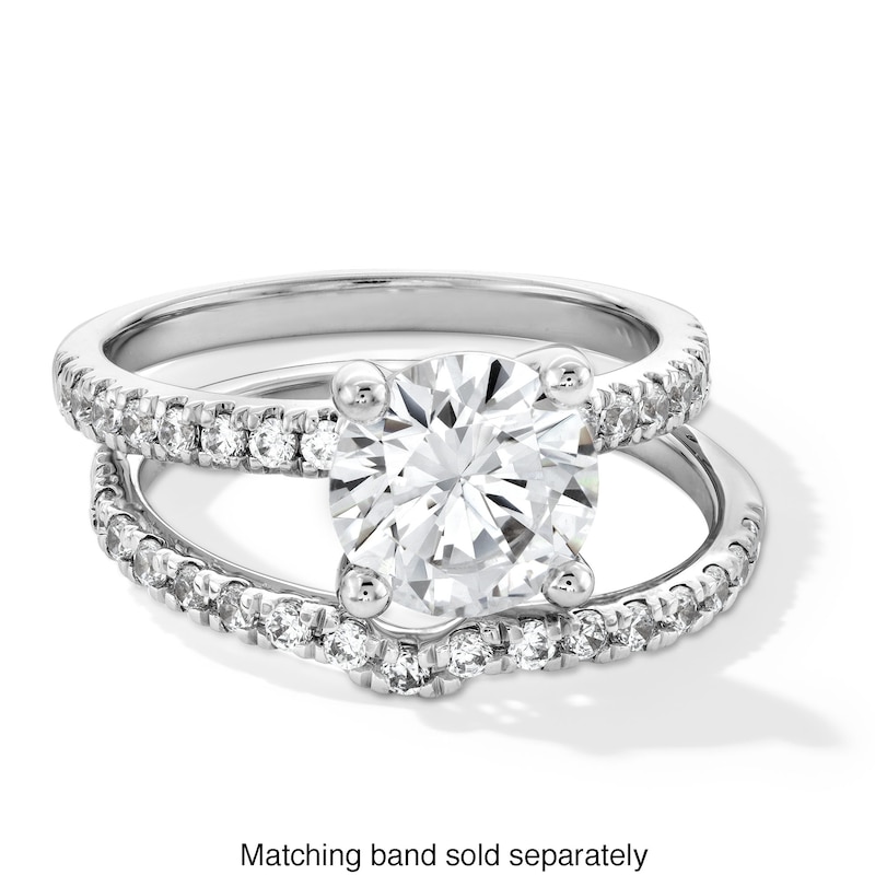 Main Image 4 of 1/4 CT. T.W. Lab-Grown Diamond Notched Contour Band in 14K White Gold (F/VS2)