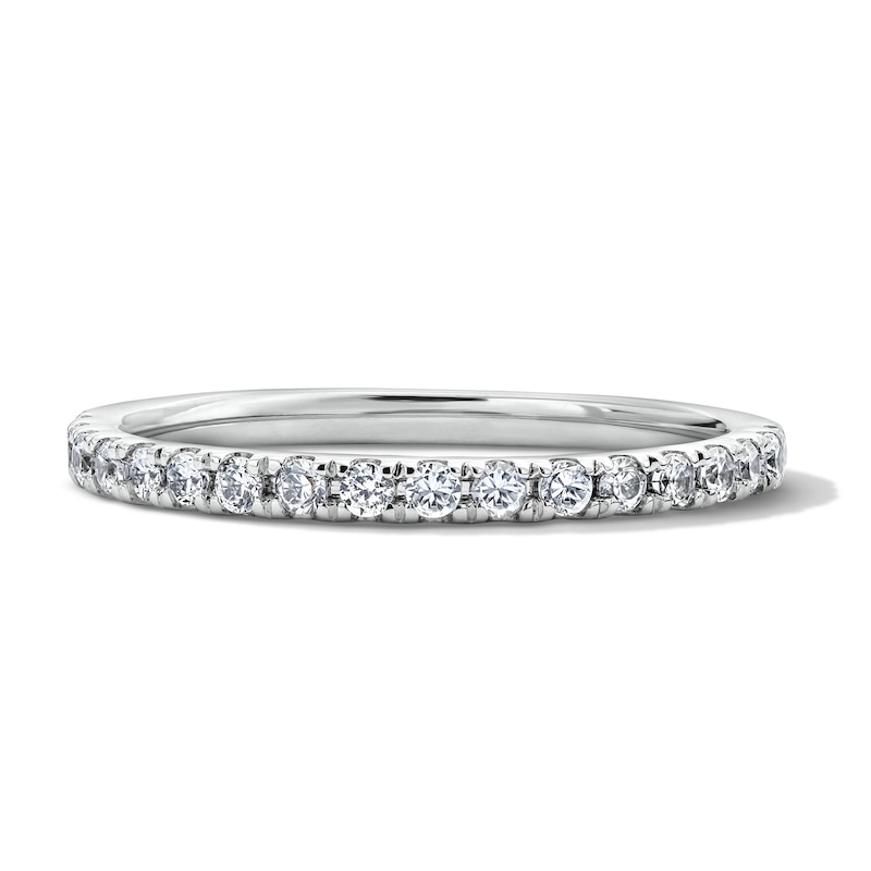 Main Image 1 of 1/4 CT. T.W. Pavé-Set Lab-Grown Diamond Wedding Band in 14K White Gold (F/VS2)