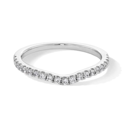 1/4 CT. T.W. Lab-Grown Diamond Gentle Chevron Contour Band in 14K White Gold (F/VS2)