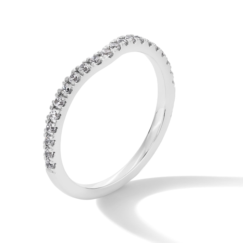 Main Image 3 of 1/4 CT. T.W. Lab-Grown Diamond Gentle Chevron Contour Band in 14K White Gold (F/VS2)