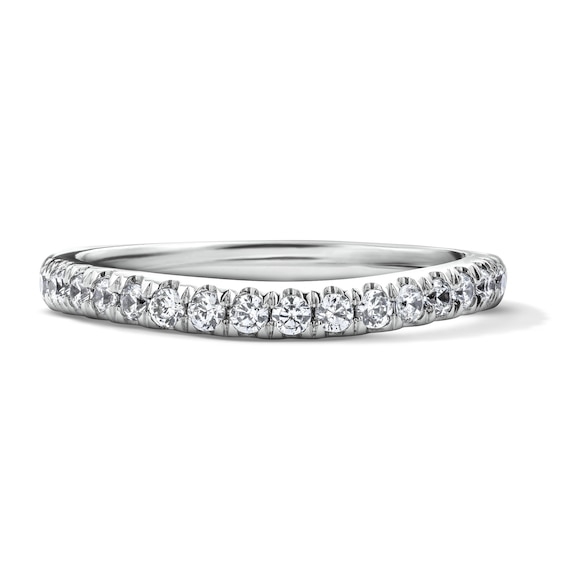 1/3 CT. T.w. Pavé-Set Lab-Grown Diamond Contour Anniversary Band in 14K White Gold (F/Vs2)