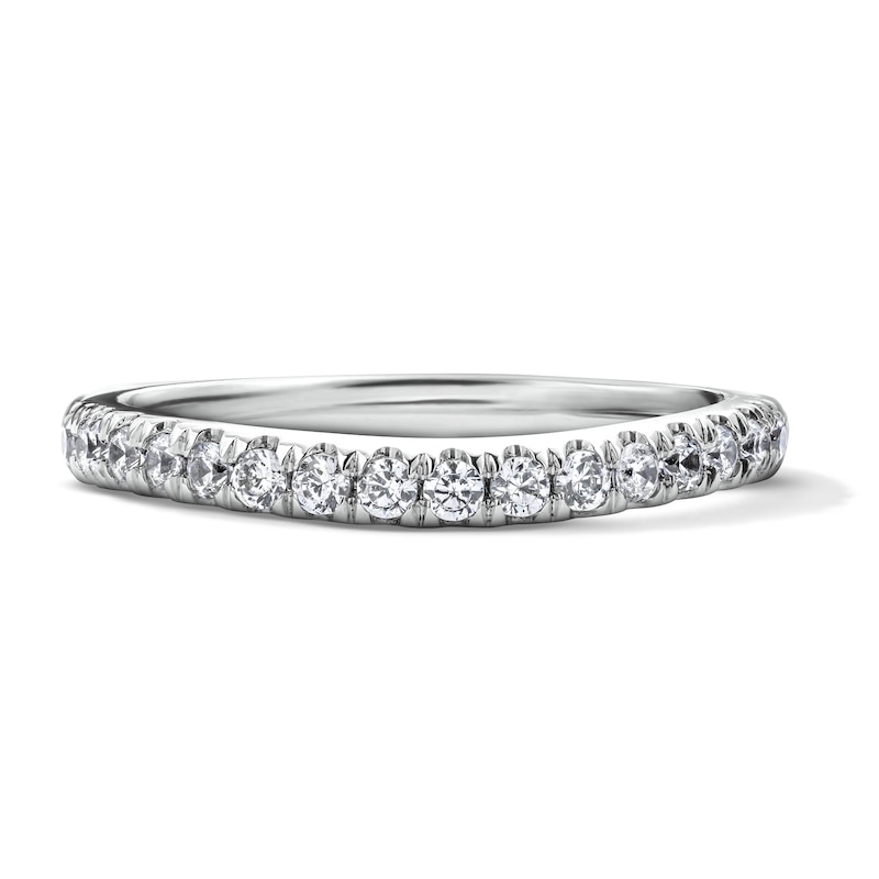 Main Image 1 of 1/3 CT. T.W. Pavé-Set Lab-Grown Diamond Contour Anniversary Band in 14K White Gold (F/VS2)