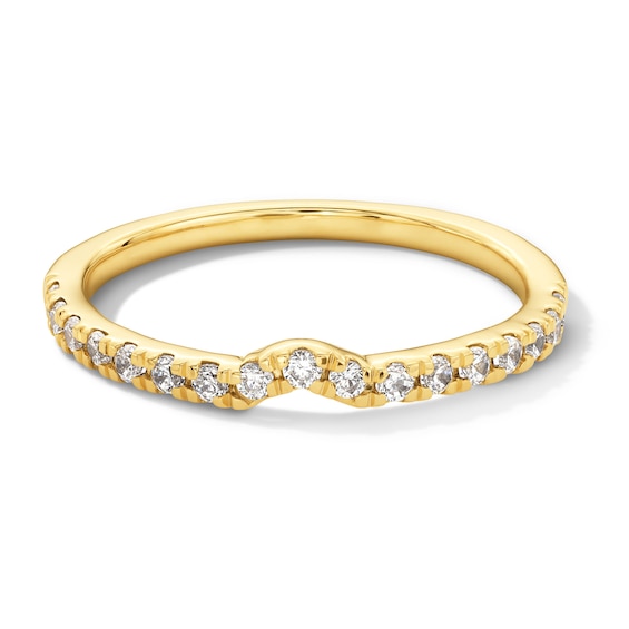 1/4 CT. T.w. Lab-Grown Diamond Notched Contour Band in 14K Gold (F/Vs2)