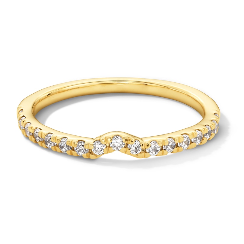 Main Image 1 of 1/4 CT. T.W. Lab-Grown Diamond Notched Contour Band in 14K Gold (F/VS2)