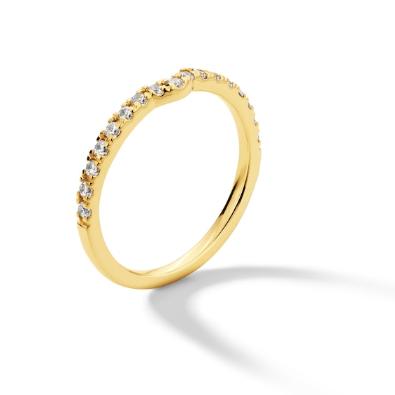 1/4 CT. T.w. Lab-Grown Diamond Notched Contour Band in 14K Gold (F/Vs2)