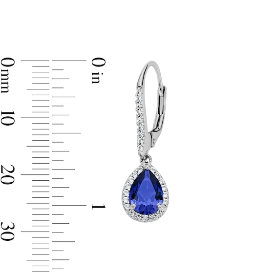 Pear-Shaped Blue and White Lab-Created Sapphire Pendant, Bracelet, Ring and Earrings Set in Sterling Silver