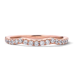 1/4 CT. T.W. Pavé-Set Wavy Lab-Grown Diamond Band in 14K Rose Gold (F/VS2)