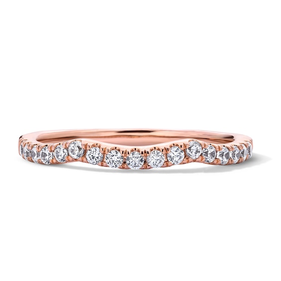 1/4 CT. T.w. Pavé-Set Wavy Lab-Grown Diamond Band in 14K Rose Gold (F/Vs2)