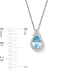 Thumbnail Image 4 of Pear-Shaped Swiss Blue Topaz and White Lab-Created Sapphire Pendant, Bracelet, Ring and Earrings Set in Sterling Silver