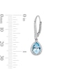 Thumbnail Image 5 of Pear-Shaped Swiss Blue Topaz and White Lab-Created Sapphire Pendant, Bracelet, Ring and Earrings Set in Sterling Silver