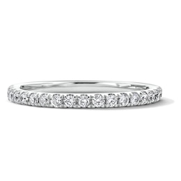 1/4 CT. T.W. Pavé-Set Lab-Grown Diamond Wedding Band in 14K White Gold (F/VS2)