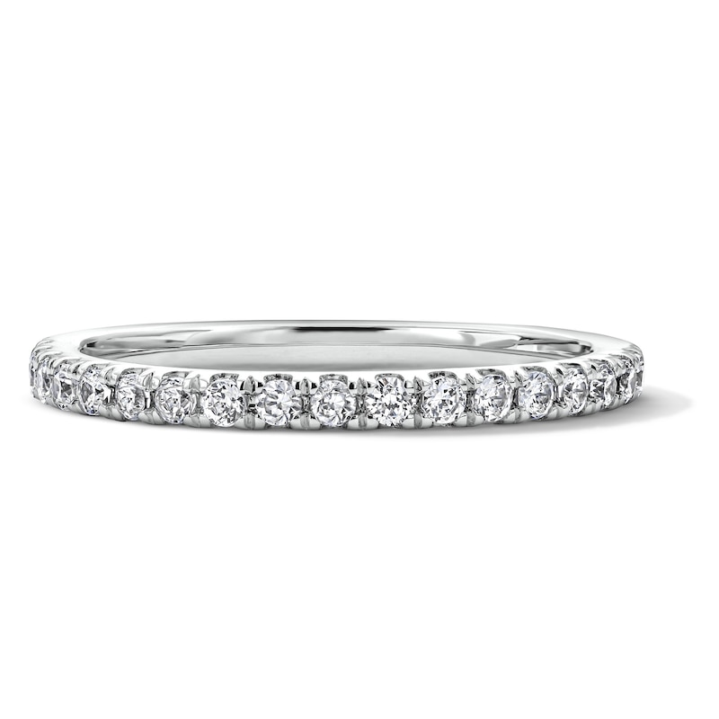 Main Image 1 of 1/4 CT. T.W. Pavé-Set Lab-Grown Diamond Wedding Band in 14K White Gold (F/VS2)
