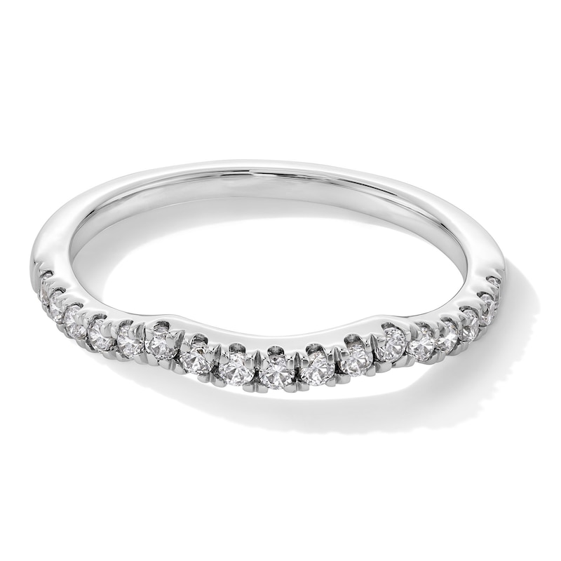 Main Image 1 of 1/4 CT. T.W. Lab-Grown Diamond Gentle Wave Contour Band in 14K White Gold (F/VS2)