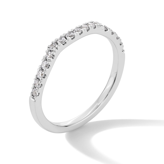 1/4 CT. T.w. Lab-Grown Diamond Gentle Wave Contour Band in 14K White Gold (F/Vs2)