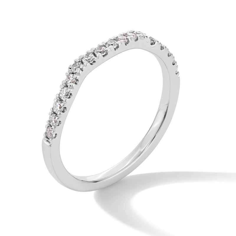 Main Image 3 of 1/4 CT. T.W. Lab-Grown Diamond Gentle Wave Contour Band in 14K White Gold (F/VS2)