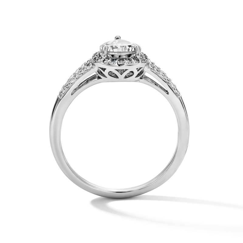 Main Image 2 of Pear-Shaped White Lab-Created Sapphire Pendant, Bracelet, Ring and Earrings Set in Sterling Silver