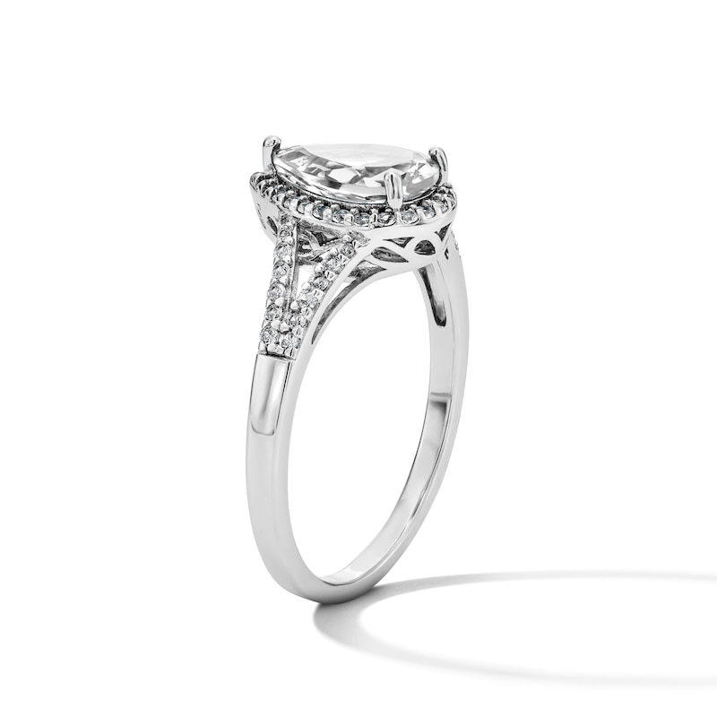 Main Image 3 of Pear-Shaped White Lab-Created Sapphire Pendant, Bracelet, Ring and Earrings Set in Sterling Silver