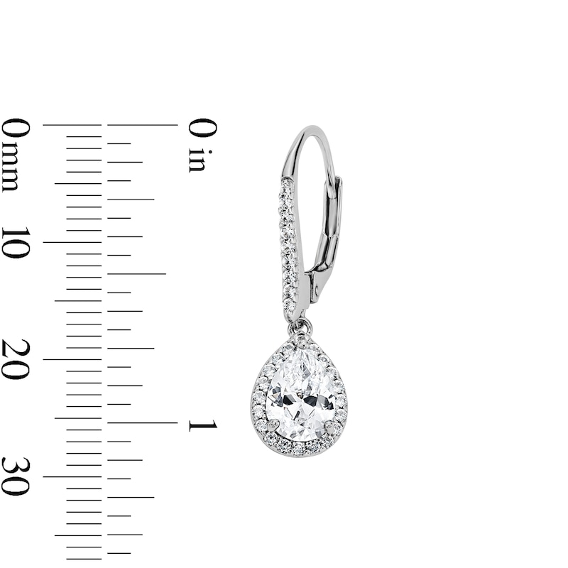 Main Image 5 of Pear-Shaped White Lab-Created Sapphire Pendant, Bracelet, Ring and Earrings Set in Sterling Silver