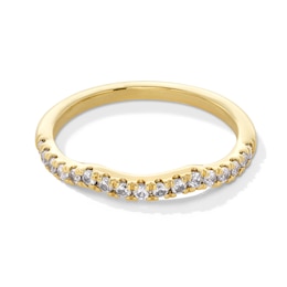 1/4 CT. T.W. Lab-Grown Diamond Gentle Wave Contour Band in 14K Gold (F/VS2)