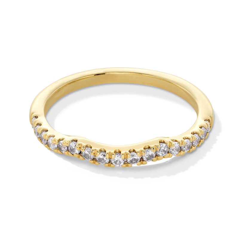 Main Image 1 of 1/4 CT. T.W. Lab-Grown Diamond Gentle Wave Contour Band in 14K Gold (F/VS2)