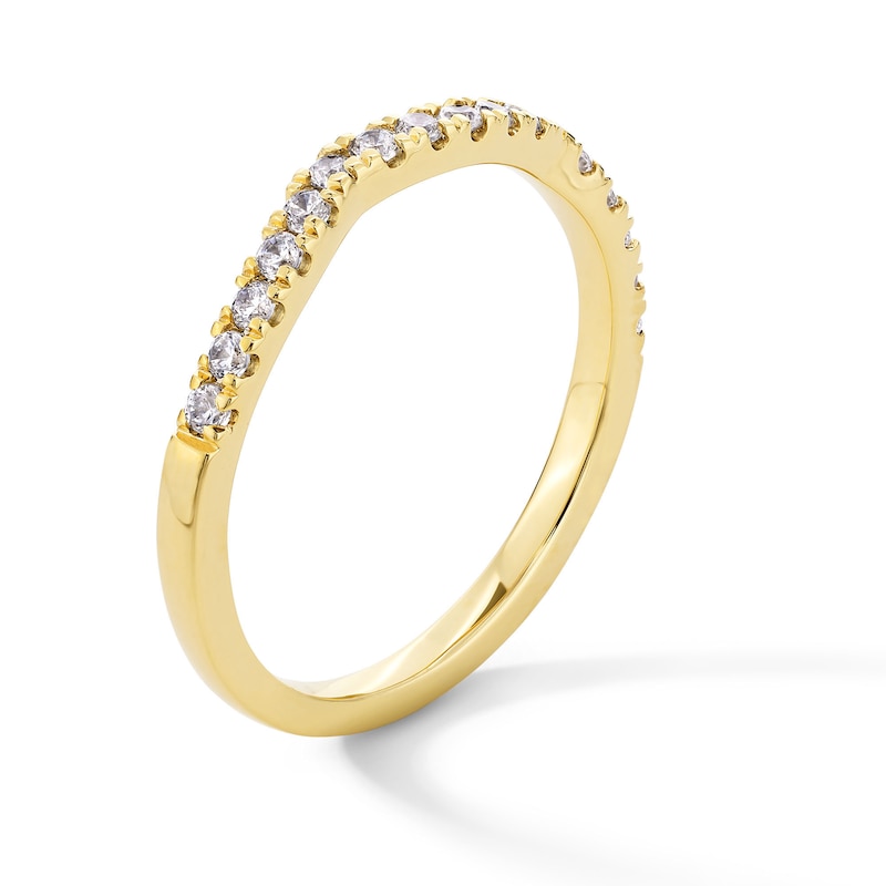 Main Image 3 of 1/4 CT. T.W. Lab-Grown Diamond Gentle Wave Contour Band in 14K Gold (F/VS2)