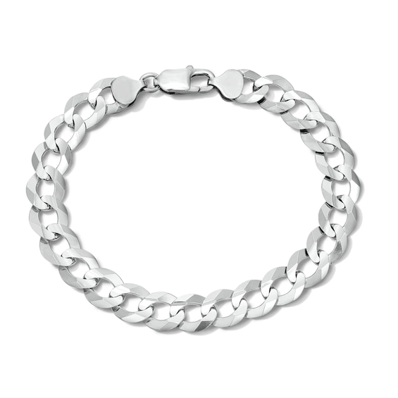 9.6mm Diamond-Cut Concave Curb Chain Bracelet - 8.5”