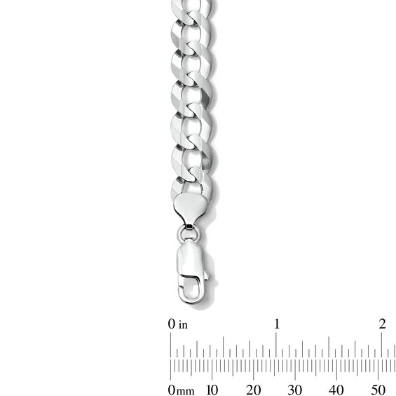 9.6mm Diamond-Cut Concave Curb Chain Bracelet - 8.5”