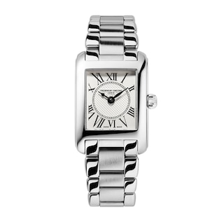 Ladies' Frederique Constant Classics Carrée Watch with White Dial and Stainless Steel Bracelet (Model: FC-200MC26B)