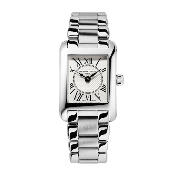 Ladies' Frederique Constant Classics Carrée Watch with White Dial and Stainless Steel Bracelet (Model: Fc-200Mc26B)