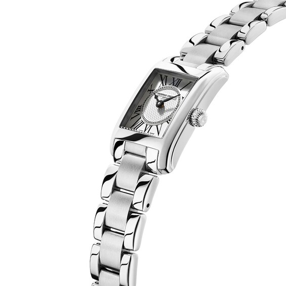 Ladies' Frederique Constant Classics Carrée Watch with White Dial and Stainless Steel Bracelet (Model: Fc-200Mc26B)
