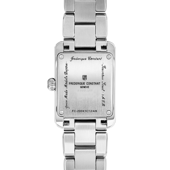 Ladies' Frederique Constant Classics Carrée Watch with White Dial and Stainless Steel Bracelet (Model: Fc-200Mc26B)