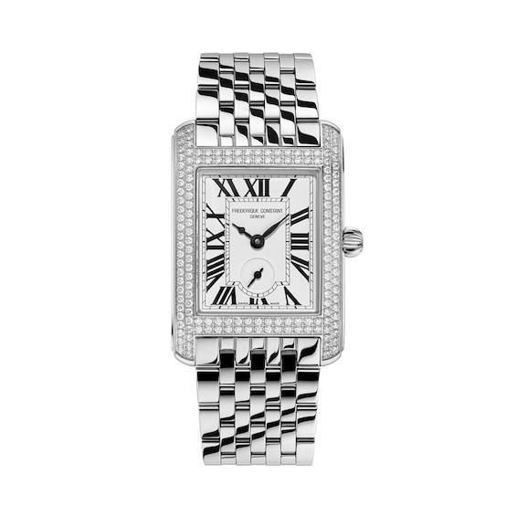 Ladies' Frederique Constant Classics Carrée 1.185 CT. T.w. Diamond Analog Watch with White Dial (Model: Fc-235S2Cd6B)