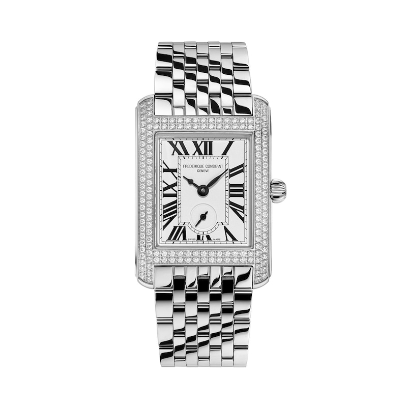 Main Image 1 of Ladies' Frederique Constant Classics Carrée 1.185 CT. T.W. Diamond Analog Watch with White Dial (Model: FC-235S2CD6B)