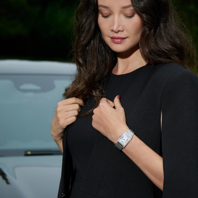 Main Image 4 of Ladies' Frederique Constant Classics Carrée 1.185 CT. T.W. Diamond Analog Watch with White Dial (Model: FC-235S2CD6B)