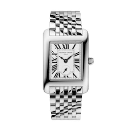 Ladies' Frederique Constant Classics Carrée Analog Watch with White Dial (Model: FC-235S2C6B)