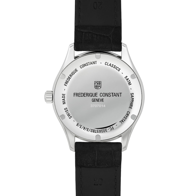 Main Image 3 of Men's Frederique Constant Classics Index Automatic Watch with Black Dial and Black Leather Strap (Model: FC-303NB5B6)