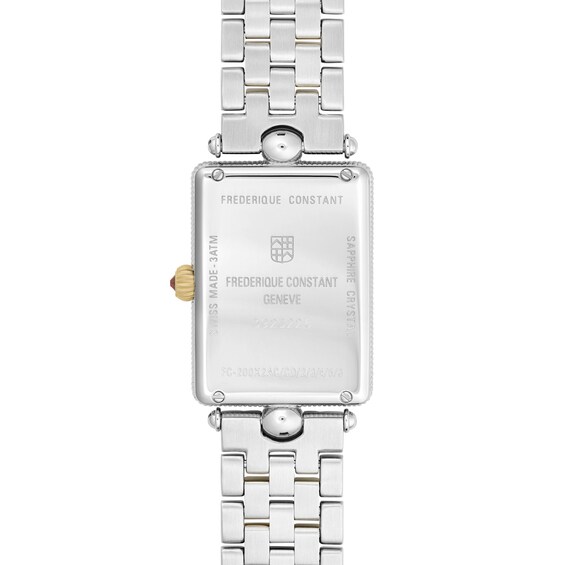 Ladies' Frederique Constant Classics Carrée Two-Tone Analog Watch with Mother-of-Pearl Dial (Model: Fc-200Mpw2Ac3B)
