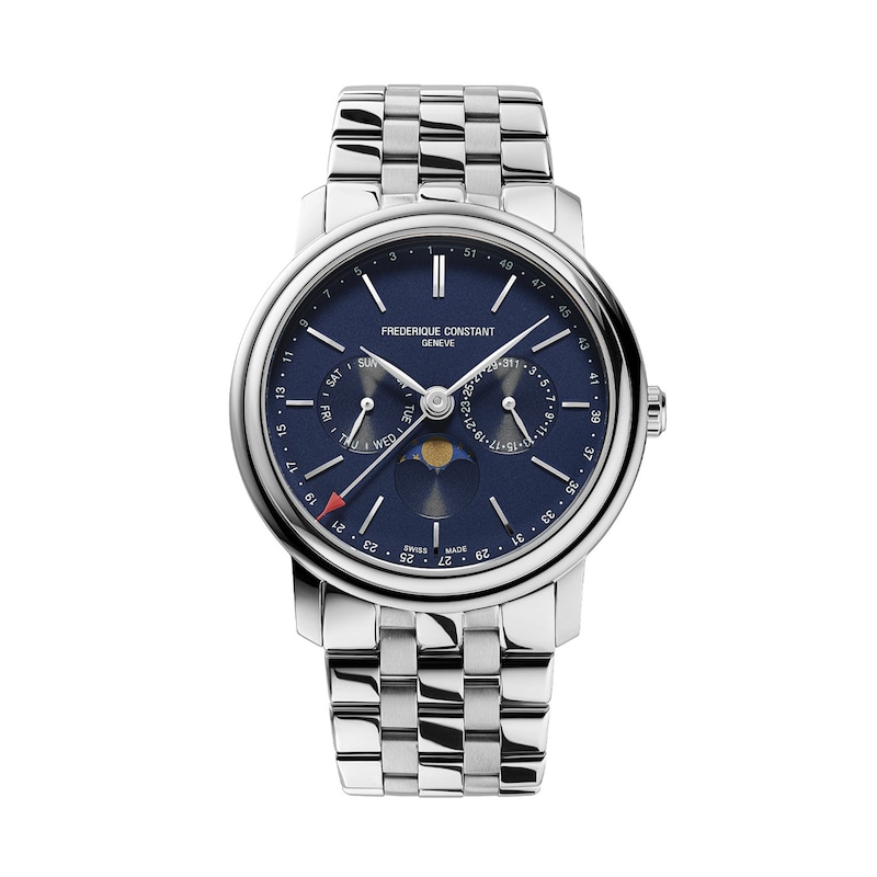 Main Image 1 of Men's Frederique Constant Classics Index Watch with Navy Blue Dial and Stainless Steel Bracelet (Model: FC-270N4P6B)