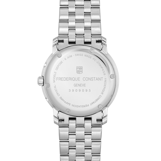 Men's Frederique Constant Classics Index Watch with Navy Blue Dial and Stainless Steel Bracelet (Model: Fc-270N4P6B)