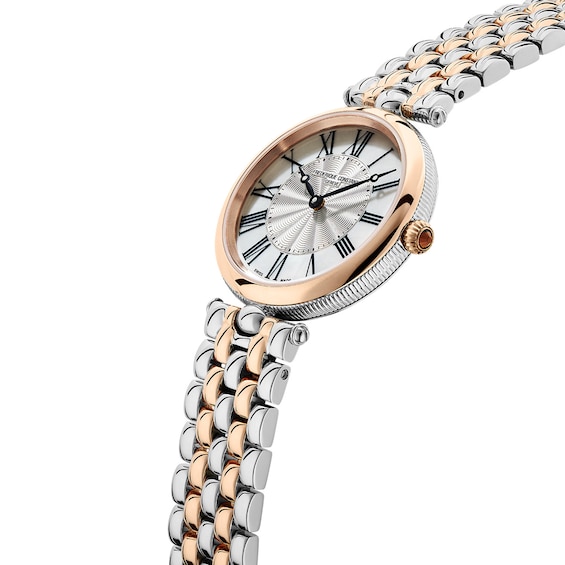 Ladies' Frederique Constant Classics Round Two-Tone Analog Watch with Mother-of-Pearl Dial (Model: Fc-200Mpw2Ar2B)