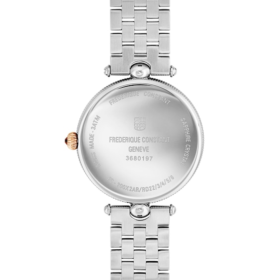 Ladies' Frederique Constant Classics Round Two-Tone Analog Watch with Mother-of-Pearl Dial (Model: Fc-200Mpw2Ar2B)