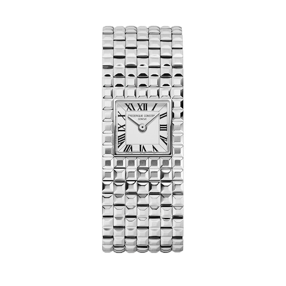 Ladies' Frederique Constant Carrée Manchette Analog Watch with White Dial (Model: Fc-200Wr1Mc6B)