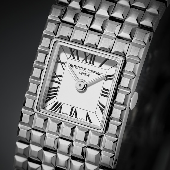 Ladies' Frederique Constant Carrée Manchette Analog Watch with White Dial (Model: Fc-200Wr1Mc6B)