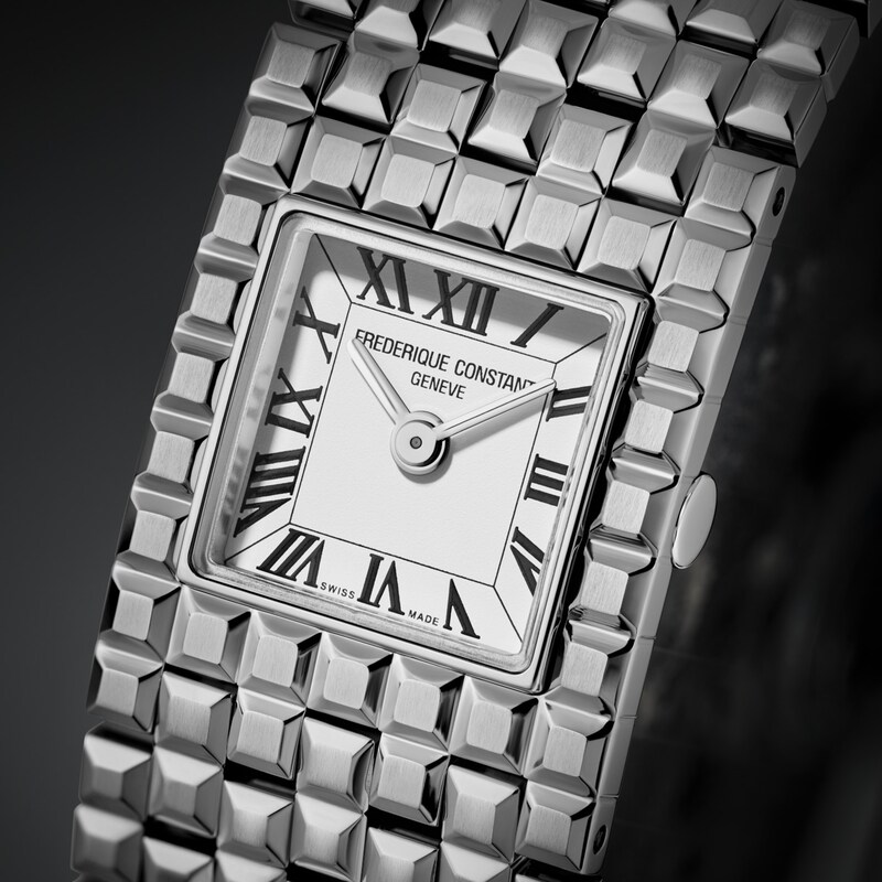 Main Image 5 of Ladies' Frederique Constant Carrée Manchette Analog Watch with White Dial (Model: FC-200WR1MC6B)