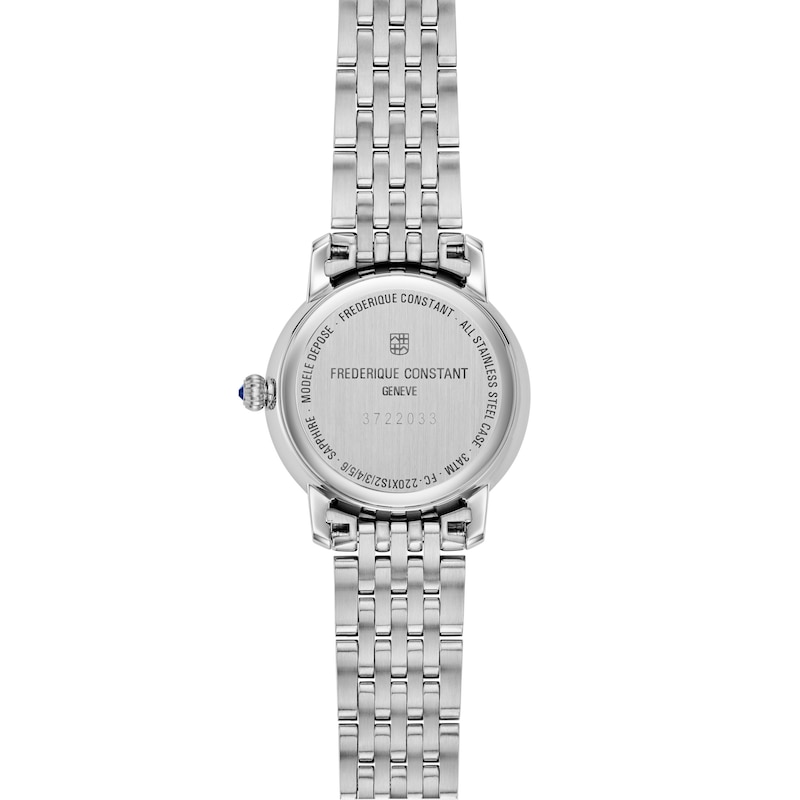 Main Image 3 of Ladies' Frederique Constant Slimline 1/20 CT. T.W. Diamond Watch with Mother-of-Pearl Dial (Model: FC-220MPWD1S26B)