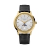 Thumbnail Image 1 of Men's Frederique Constant Moneta Gold-Tone IP Analog Watch with Silver-Tone Dial and Leather Strap (Model: FC-206S3S5)