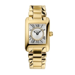 Ladies' Frederique Constant Classics Carrée 1/20 CT. T.W. Diamond Gold-Tone IP Analog Watch (Model: FC-200MCDC35B)