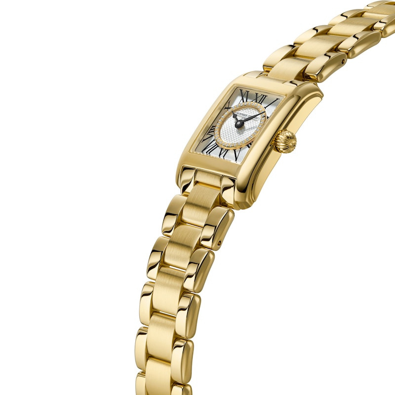 Main Image 2 of Ladies' Frederique Constant Classics Carrée 1/20 CT. T.W. Diamond Gold-Tone IP Analog Watch (Model: FC-200MCDC35B)