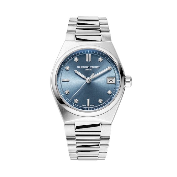 Ladies' Frederique Constant Highlife 1/20 CT. T.w. Diamond Analog Watch with Blue Dial (Model: Fc-240Lnd2Nh26B)