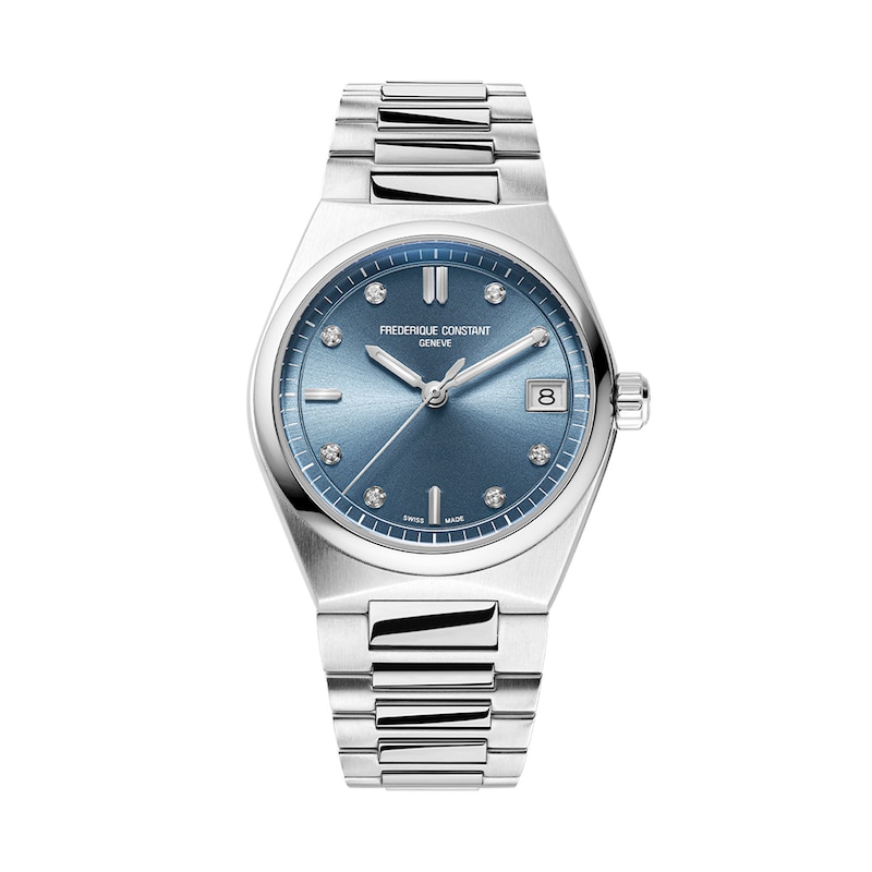 Main Image 1 of Ladies' Frederique Constant Highlife 1/20 CT. T.W. Diamond Analog Watch with Blue Dial (Model: FC-240LND2NH26B)